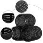 AMJKEJI Bigoudis Cheveux, 6 Rouleaux Cheveux Auto-adhésifs, 60mm Gros Bigoudis, Noir Hair Rollers, Adaptés aux Cheveux Longs, Mo