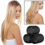 AMJKEJI Bigoudis Cheveux, 6 Rouleaux Cheveux Auto-adhésifs, 60mm Gros Bigoudis, Noir Hair Rollers, Adaptés aux Cheveux Longs, Mo