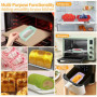 FHISKUNYU Moule Gâteau Silicone, Moule Silicone Air Fryer, Set de 4 Moules à Pâtisserie – Flexibles, Antiadhésifs et Faciles à N