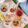 Lot de 6 assiette plastique reutilisable pour camping, incassables, passent au micro-ondes, passent au lave-vaisselle pour pique