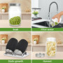 2 germoir à graines - Pot pour Germination 32oz - Matériau en Verre - avec Couvercle en Acier Inoxydable, Support et Plateau en 
