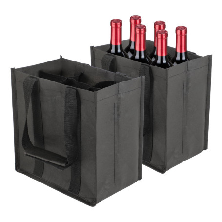 Sac à Bouteilles – Range Bouteille et Cabas – Porte Bouteille Vin – Porte Bouteilles –2 Pièces Rangement Sac de Courses Résistan