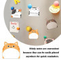 Lot de 12 notes autocollantes pour enfants - Bloc-notes mignons - Bloc-notes - Petit bloc de notes - Motif chat de dessin animé 