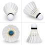 iheyfill Volants de Badminton, 12 Paquets Plume d'oie Badminton Volants ,Balles de Badminton Shuttlecock pour Intérieur, Extérie