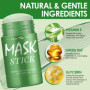 2 pièces bâton de masque au thé vert,Nettoie en Profondeur les Pores Purifiant,Dissolvant les Points Noirs et L'acné,Purifie la 