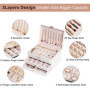 LELYFIT Boîte à Bijoux pour Femme, 3 Couches Rangement Bijoux, Coffret Bijoux de Voyage, Organisateur à Bijoux Verrouillable, Je