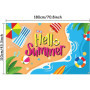 Banniere Hawaii Banderole Hello Summer 110 x 180 cm Toile de Fond d'été Decoration Ete Plage pour Summer Party, Piscine Fete, Th