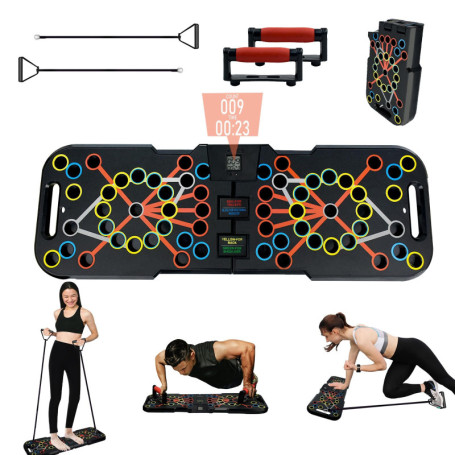 Surplex 41 en 1 Push Up Musculation Push Up Board avec Poignée Compteur Intelligent＆Bande de Résistance Pliable Planche et Appar