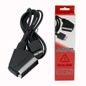Mcbazel Câble RGB SCART AV pour PS2/PS3/PS1 PAL, Câble de remplacement haute qualité, 180 cm avec boîte couleur, Plug & Play