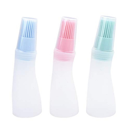 Bouteilled'huile Badigeonnage,Cuisine badigeonner en, badigeonner en Silicone de l'huile Pinceau à pâtisserie Brosse pour Barbec
