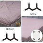 4 PCS Tendeur Drap Housse avec Clips en Métal, Attache Drap Housse Réglable, Tendeur Drap pour Draps, Sangles de Support de Drap