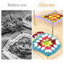 Planche de blocage pour Granny Square - 19,5 x 19,5 cm - Planche de blocage en bois avec 10 broches en acier inoxydable et 5 aig