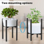 NVIYAM Support de fleurs, réglable, en métal, noir, pour l'intérieur et l'extérieur, pour pots de fleurs de 20 à 35 cm