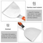 Spatule BBQ 2 pièces Spatule à Gril Spatule Barbecue Plancha Barbecue Plate Spatule en Acier Inoxydable avec Manche en Bois Spat