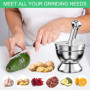 MeoZynxadril Mortier Pilon Cuisine, Mortier Pilon Acier Inoxydable, 10 CM Broyeur À Épices, Set de Pilons et Mortiers, Broyeur d
