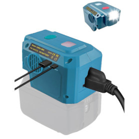 TPDL Onduleur de puissance 200 W pour batterie Makita 18 V, onduleur de batterie DC 18 V vers AC 240 V/220 V avec lumière, adapt