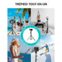 CIRYCASE Trépied Smartphone, 142cm Extensible Perche a Selfie Monopods Trepied Aluminium avec Télécommande Bluetooth & Support d
