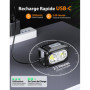 ISEYOU Lampe Frontale LED Ultra Puissante, Lampe Frontale Rechargeable avec Lumière Rouge & Capteur de Mouvement, 5 Modes d'Écla
