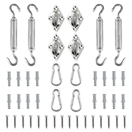 Tiberham Soleil Voile d'ombrage kit matériel, rectangulaire/carré Voile d'ombrage d'installation pour pelouse de terrasse Jardin