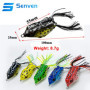 senvenelec Lure Ray Frog Topwater Grenouille manivelle , appât de pêche œil 3D Souple et Crochet, Douce - 5 pièces