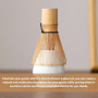 WIYETY Kit Complet Cérémonie du Thé Matcha - Lot de 4 Pièces (Fouet en Bambou, Bol Céramique Bec Verseur, Support et Pelle) - Po