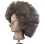 Tête d'entraînement afro de 25,4 cm - Cheveux 100% humains - Tête de mannequin pour coiffure - Pince incluse