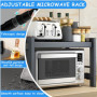 HYOJCWU 2 Niveaux Support de Four à Micro-Ondes Extensible, Etagere Rangement Cuisine Four à Micro Ondes, avec 6 Crochets, Suppo