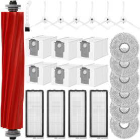 Kit d'accessoires pour Roborock Qrevo S/QRevo Pro/QRevo MaxV Robot Pièces de Rechange 1 Brosse Principale, 4 filtres HEPA, 6 ser