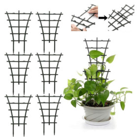 MHwan Tuteur Plante Grimpante, 6 Pièces Treillis pour Plantes Grimpantes Empilables Résistants à lUsure, Solide et Robuste, Réut
