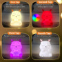 Diboniur Veilleuse Enfant Rechargeable Veilleuse Bébé Lampe, 7 Couleurs LED Veilleuse Filles, Silicone Lampe de Chevet Tactile p