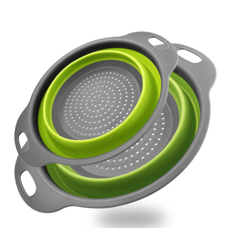 Zeripikfoasp 2 Pièces Passoire Pliable, Passoire Cuisine Pliable, Passoires Rétractable, Silicone Collapsible Colander, Passoire