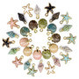 30 Pièces Conque Coquilles Plaqué Breloques, Shell Sirène Queue Charmes Alliage Émail Pendentifs, Alliage Shell Pendentif Marine