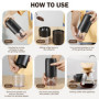 Weinsamkeit Moulin à Café Electrique, USB Rechargeable Moulin a Cafe avec Meule en Céramique et Brosse Coffee Grinder Rugosité R