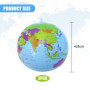 Globe Gonflable 2 Pièces, Globe Scolaire, Outil De Carte Mondiale, Accessoires D'Outils D'Éducation Géographique, Globe De Ballo