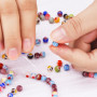 Sumind 200 Pièces 6 mm Millefiori Perles Rondes en Verre avec Une Seule Fleur pour la Fabrication de Bijoux Fournitures de Brode