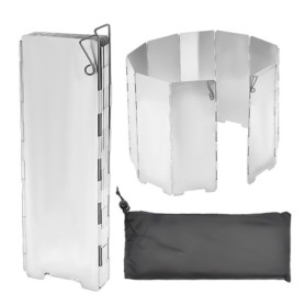 MEMOFYND Planche de 10 pare brise de camping avec 1 sac de rangement avec cordon de serrage, pliable pour l'extérieur, le campin