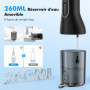 ETROBOT Jet Dentaire Hydropulseur, Hydropulseur Dentaire avec 4 Modes et 5 Buses, Hydropulseurs et Irrigateurs, USB Rechargeable