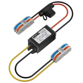 Convertisseur de Tension DC 24V à 12V 5A 60W, Transformateur Abaisseur Étanche avec Fusible et Blocs de Câblage, Réducteur de Te