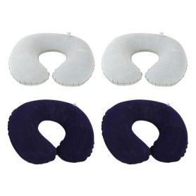 SLAXJNE Lot De 4 Oreillers Gonflables pour Le Cou, Oreiller De Voyage Gonflable, Oreiller D'Extérieur Pliable, Oreiller en Forme