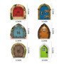 Porte De Jardin Miniature 6 Pièces, Porte Féerique, Mini Porte Décorative De Jardin, Porte Décorative Extérieure en Bois, Porte 