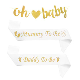 ZGDEIWGF 2 Morceaux De Ceintures De Cérémonie, 1 Morceau De Drapeau À Tirer, Ceinture De Baby Shower, Papa Veut Être Une Ceintur