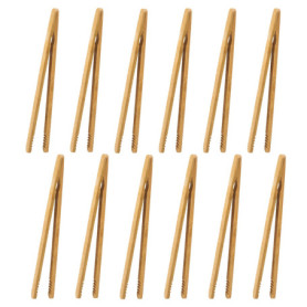 Pince à Grille Pain, Lot de 12 Pince en Bambou Pinces de Cuisine Réutilisables 18 cm Pince à Thé pour Attraper facilement les To