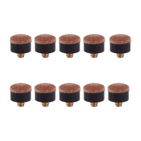 DaiUni 10 pièces Embout Queue de Billard, 10 mm Embout Billard en Bois à Visser en Métal pour Snooker Changement
