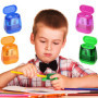 4 Pièces Taille-crayon,Taille Crayon Enfant,Taille Crayon avec Reservoir,Taille Crayon Double Trouc,Taille Crayon Reservoir,en P