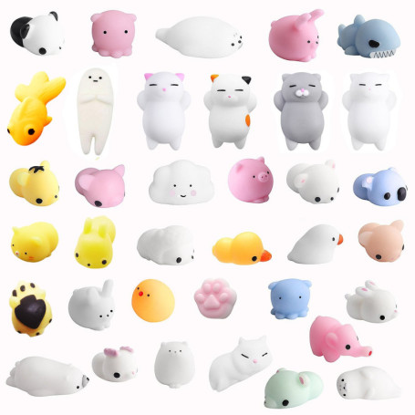 Amaza 36Pcs Squishy Kawaii Petit Animaux Anti Stress Reliever Jouet (Multicolore)