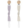 Hugttt Attache Tetine Tissu, 2 Pièces Attache Sucette Fille Garçon Accroche Tetine Bois, Pacifier Chain Chaîne de Tétine pour Bé