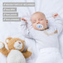 Hugttt Attache Tetine Tissu, 2 Pièces Attache Sucette Fille Garçon Accroche Tetine Bois, Pacifier Chain Chaîne de Tétine pour Bé