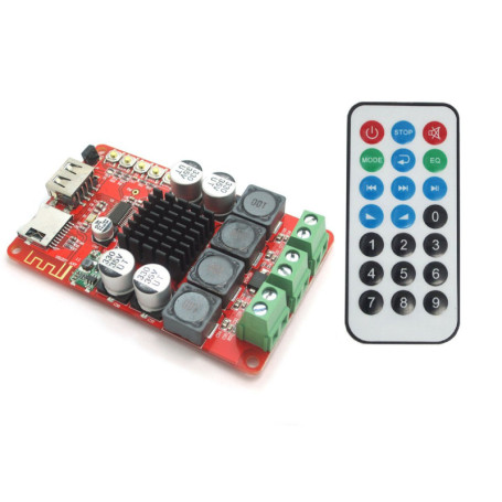 DollaTek TPA3116 DC 8~26V 2X50W l'amplificateur de Puissance de Bluetooth Digital télécommande, Prise en Charge TF Card/FM Radio