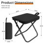 IBOPUXIU Tabouret Pliant, Léger avec Tabouret Pliable, Tabouret De Camping Pliable en Acier - Capacité De Charge De 120 Kg, PêCh