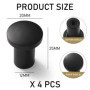 DAZZLUXE Lot de 4 crochets de porte-manteau, ronds, multifonctions, pour montage mural, noirs